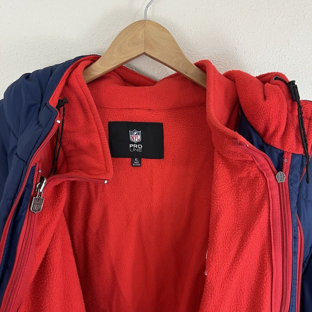 NFL Pro Line New England Patriots 2-in-1 Hooded Puffer Fleece Jacket Mens XL - Picture 10 of 11